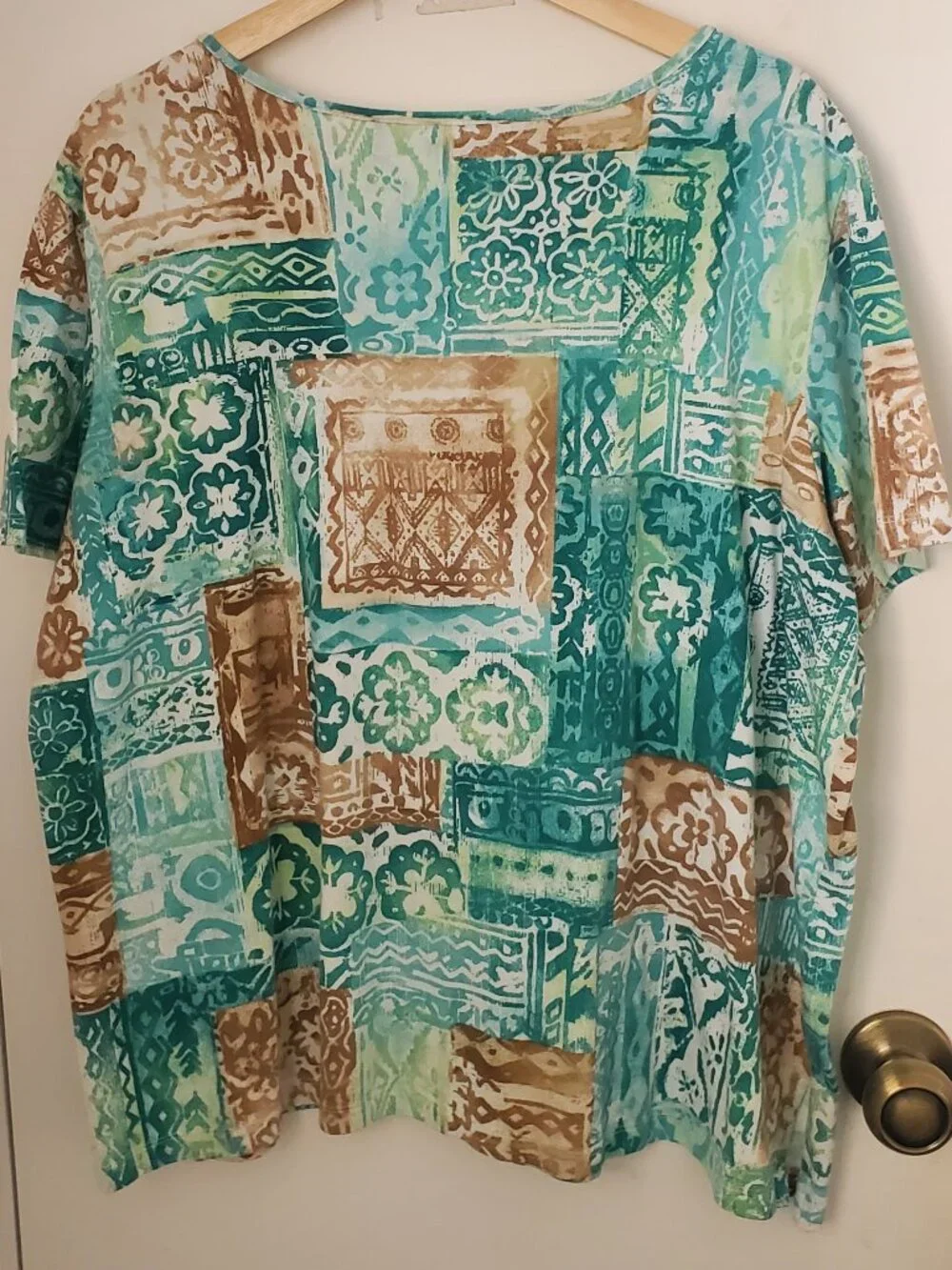 Alfred Dunner Patchwork Top With Grommets Women's Size XL - Picture 5 of 6